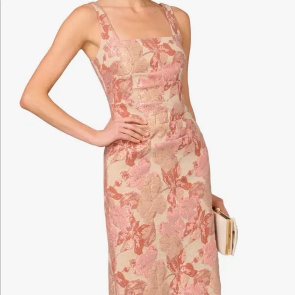 Stretch Jacquard Midi Cocktail Dress